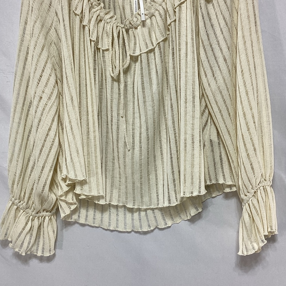 NWT Anthropologie XL Cream Ruffle Blouse - Picture 3 of 10